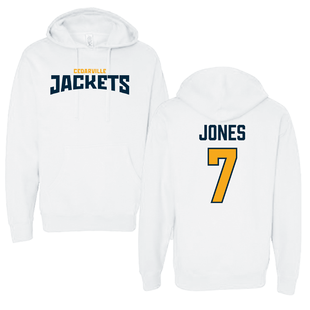 Cedarville University Softball White Classic Hoodie - #7 Madison Jones
