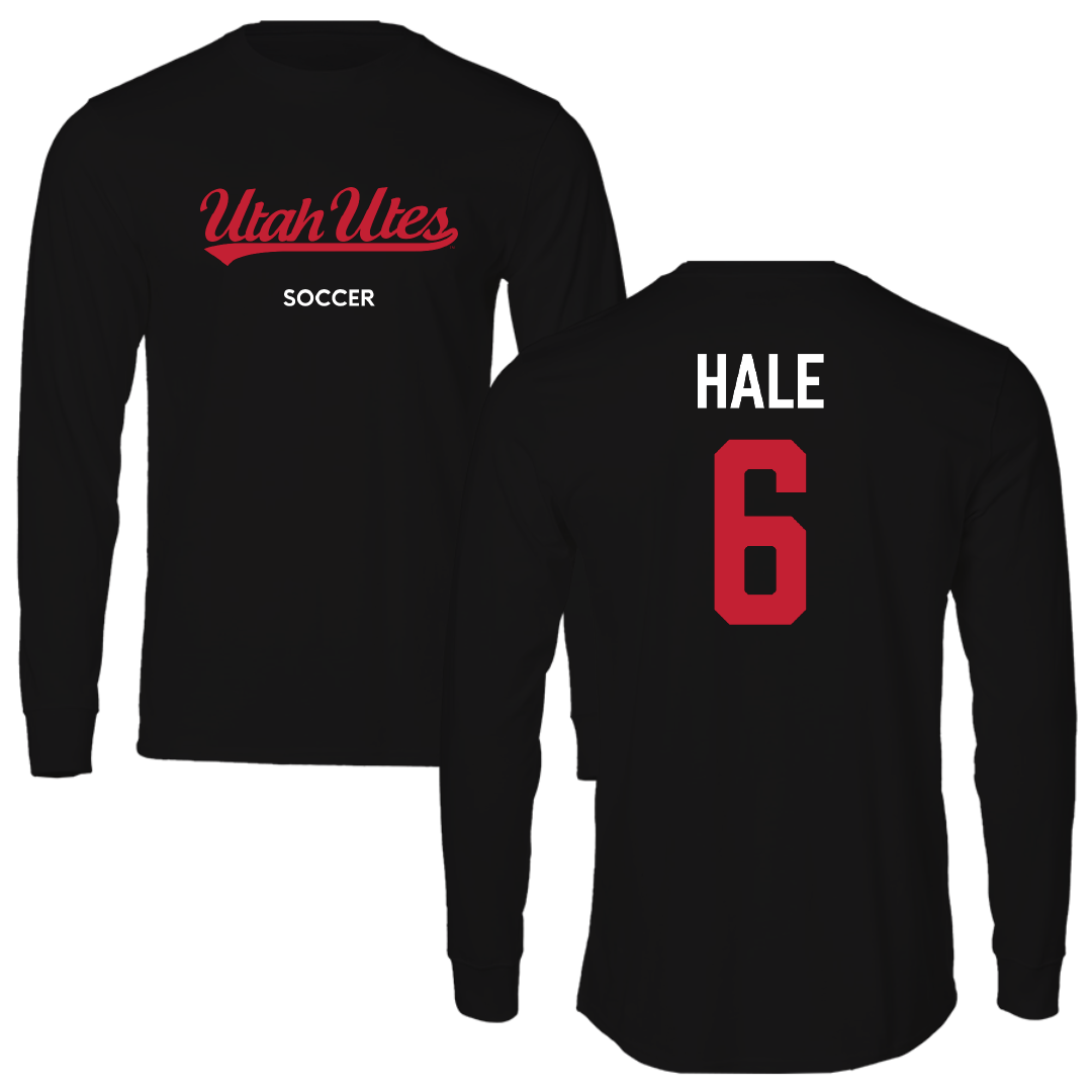 University of Utah Soccer (W) Black Utes Performance Long Sleeve - #6 Brooke Hale