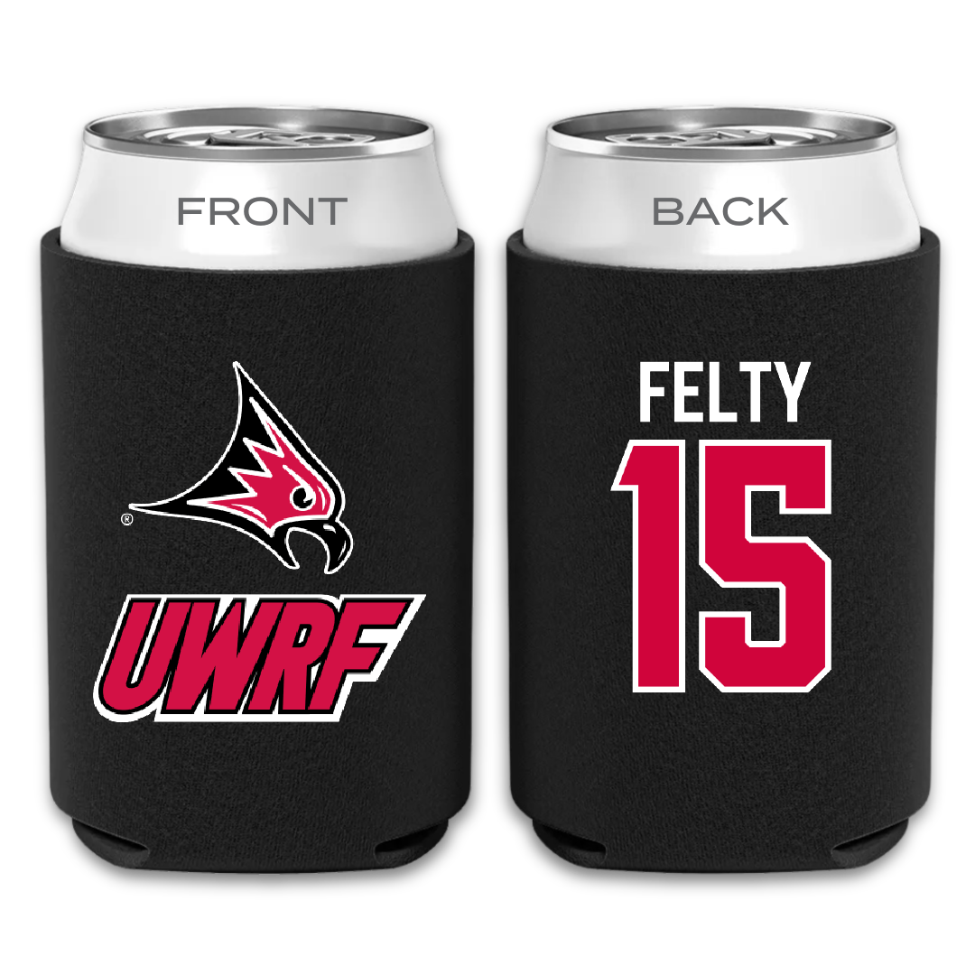 University of Wisconsin-River Falls Soccer Black Can Cooler - #15 Elizabeth Felty
