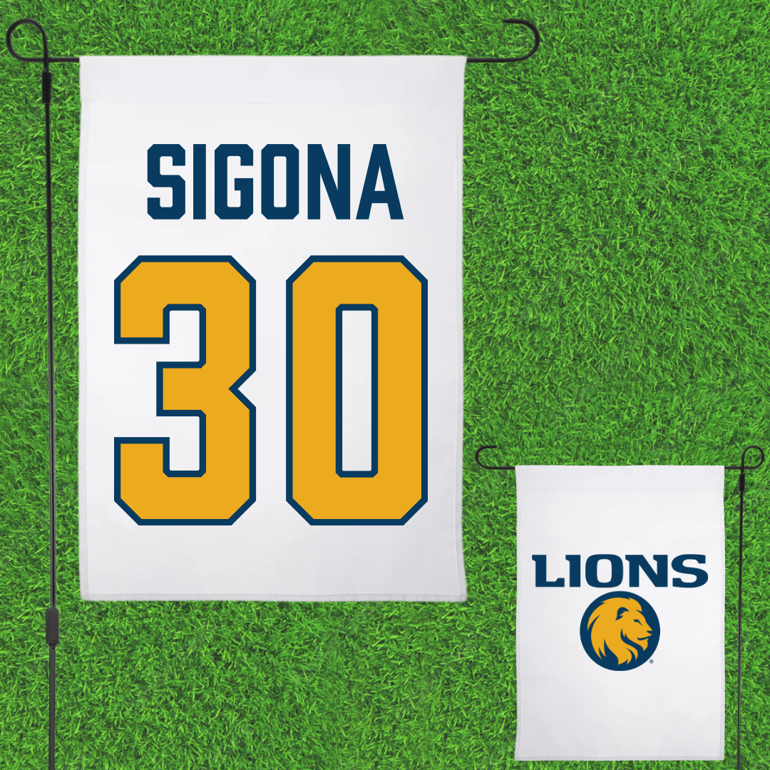 East Texas A&M University Basketball White Garden Flag - #30 Vinny Sigona