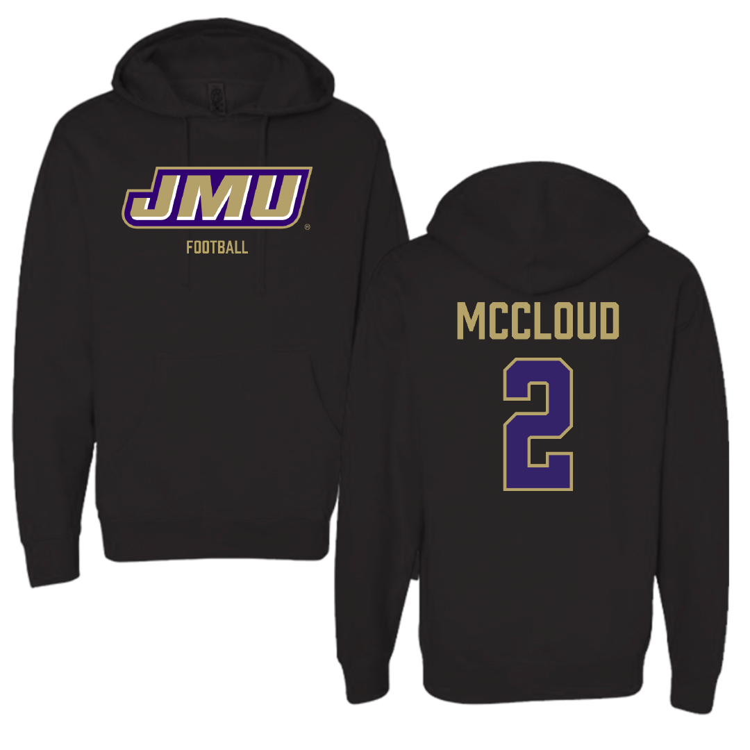 James Madison University Football Black Hoodie - #2 Jordan McCloud