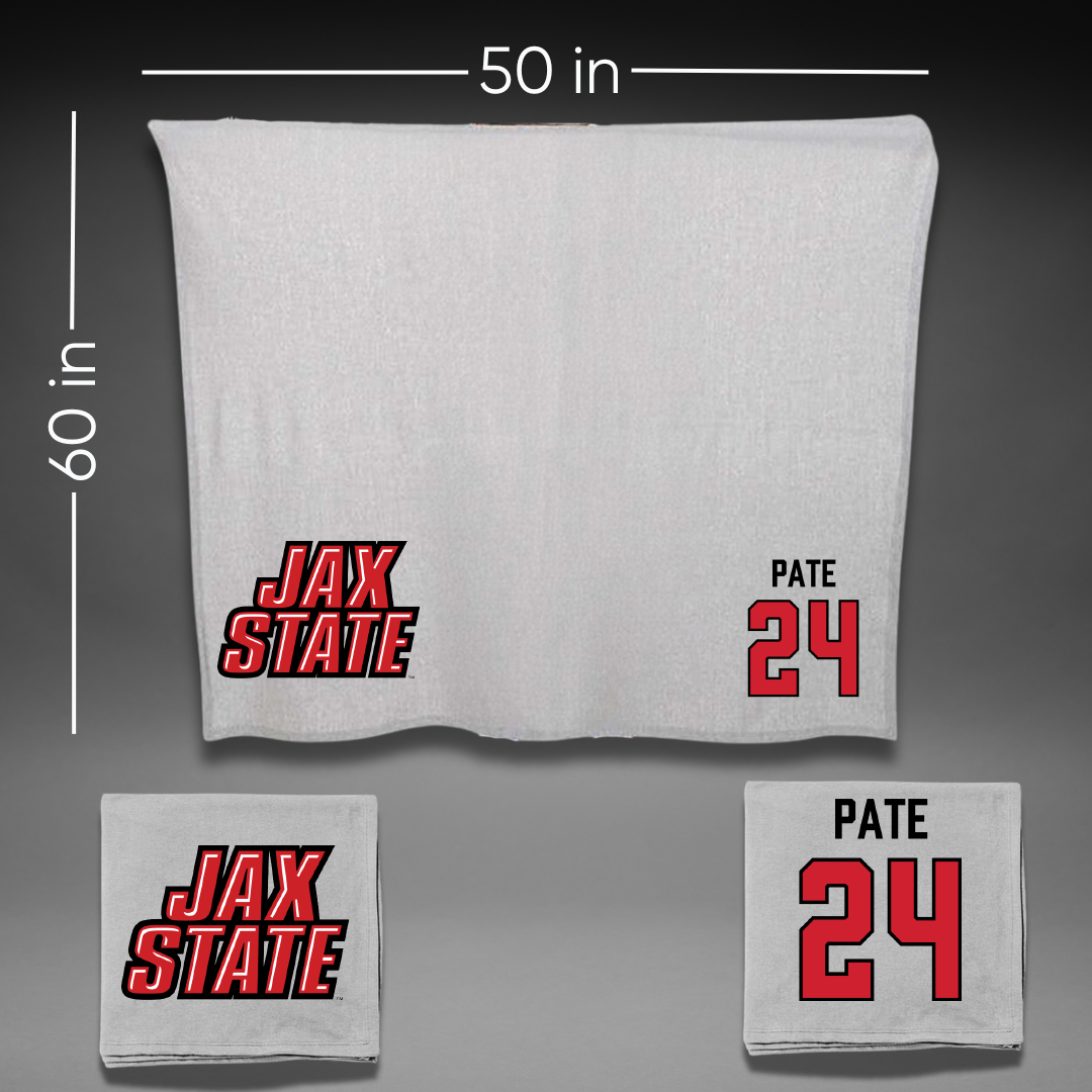 Jacksonville State University Softball Gray Blanket - #24 Ella Pate