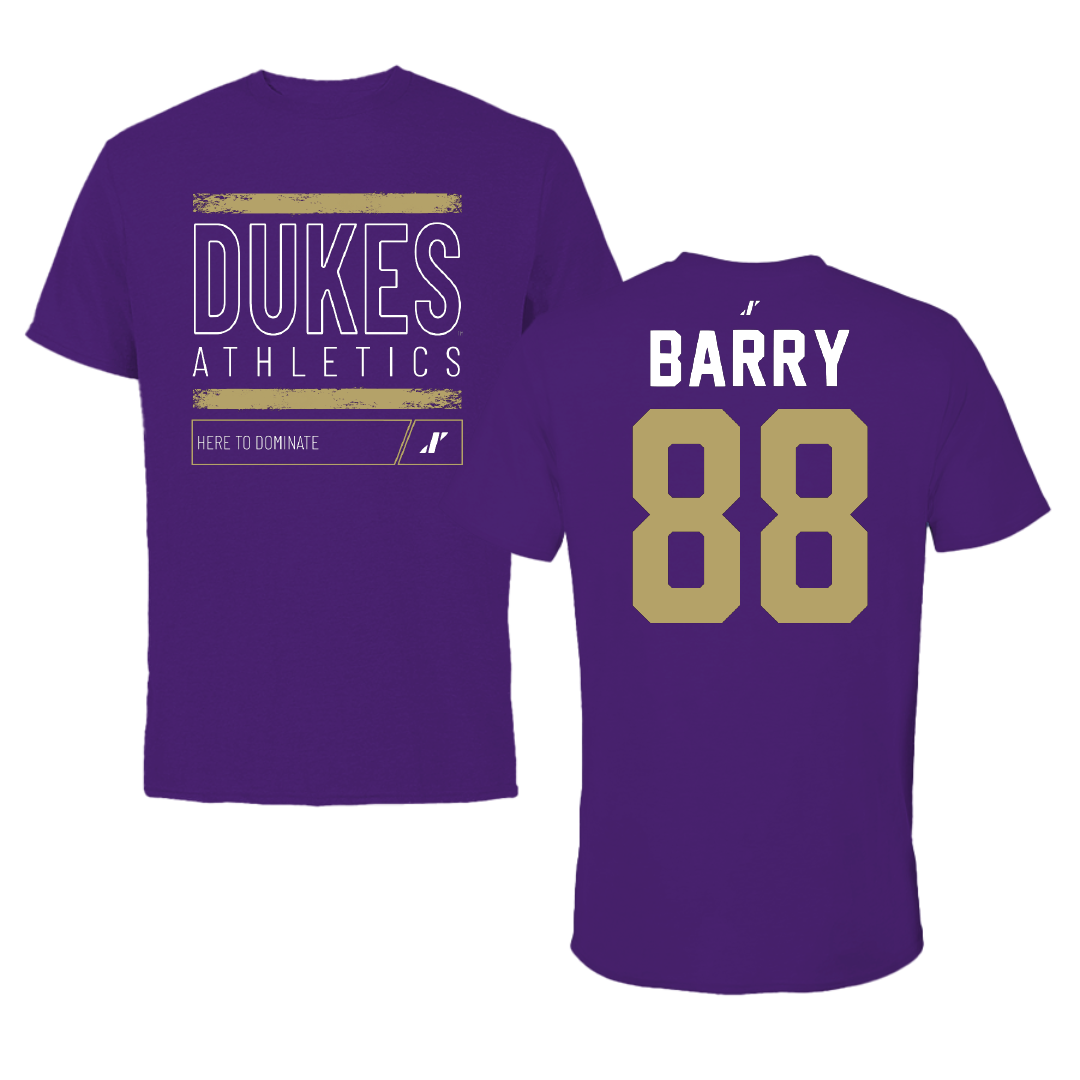 James Madison University Football Purple Dominate Performance Tee - #88 Ibrahim Barry