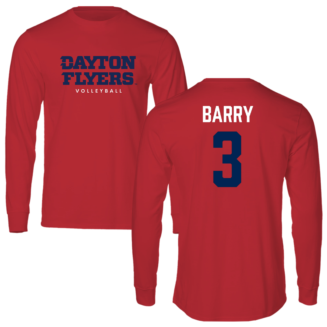 University of Dayton Volleyball Red Long Sleeve - #3 Lily Barry