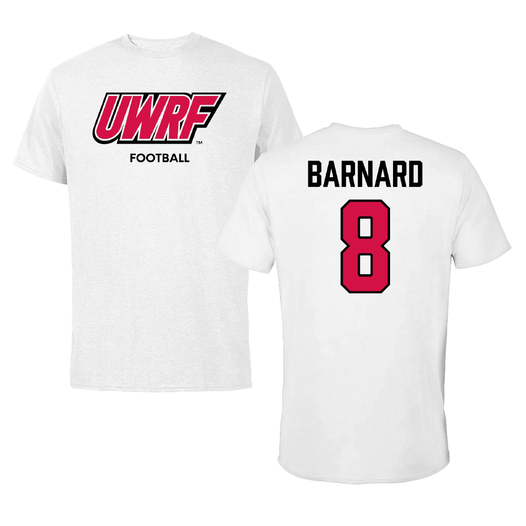 University of Wisconsin-River Falls Football White Block Performance Tee - #8 Jake Barnard