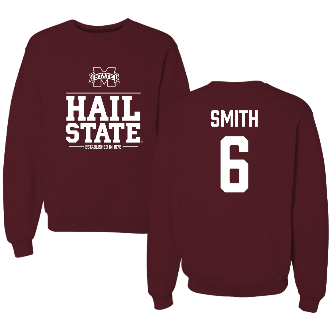 Mississippi State University Softball Maroon General Crewneck - #6 Carson Smith