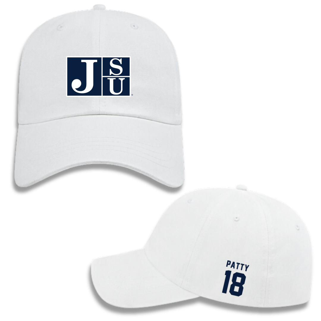 Jackson State University Baseball White Hat - #18 Tyshon Patty