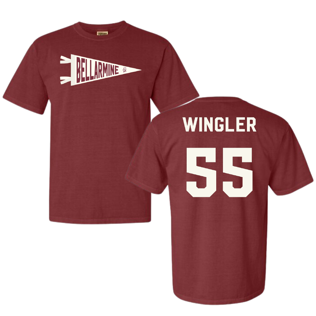 Bellarmine University Basketball (W) Maroon Pennant Comfort Colors Tee - #55 Kendall Wingler