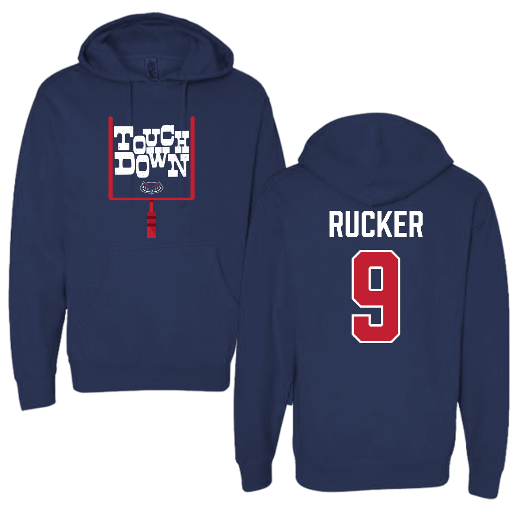 Florida Atlantic University Football Navy Touchdown Hoodie - #9 Luke Rucker