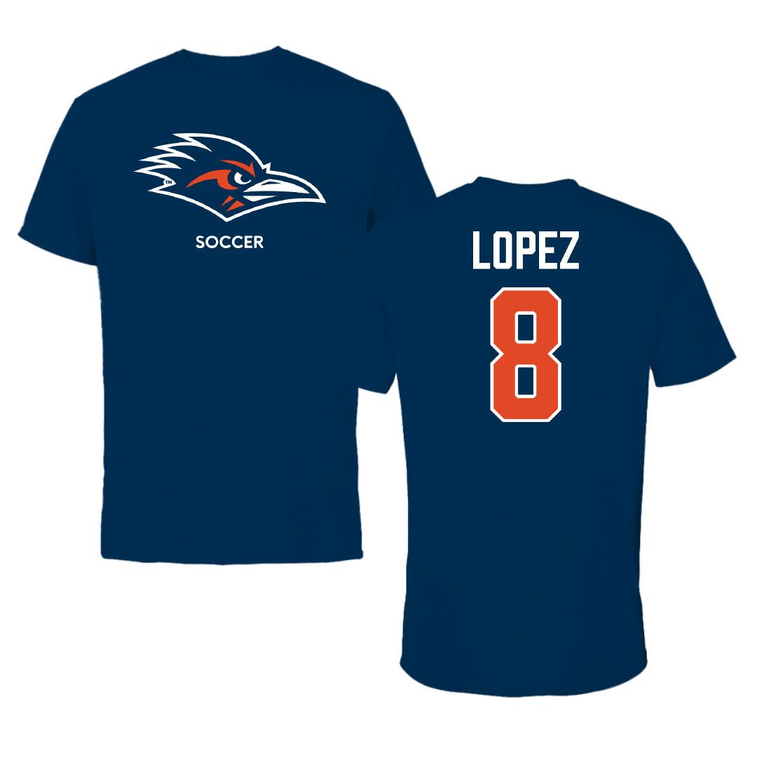 University of Texas at San Antonio Soccer (W) Navy Performance Tee - #8 Haley Lopez
