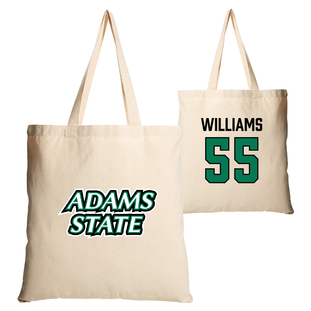 Adams State University Football Tan Canvas Tote Bag - #55 Quincy Williams