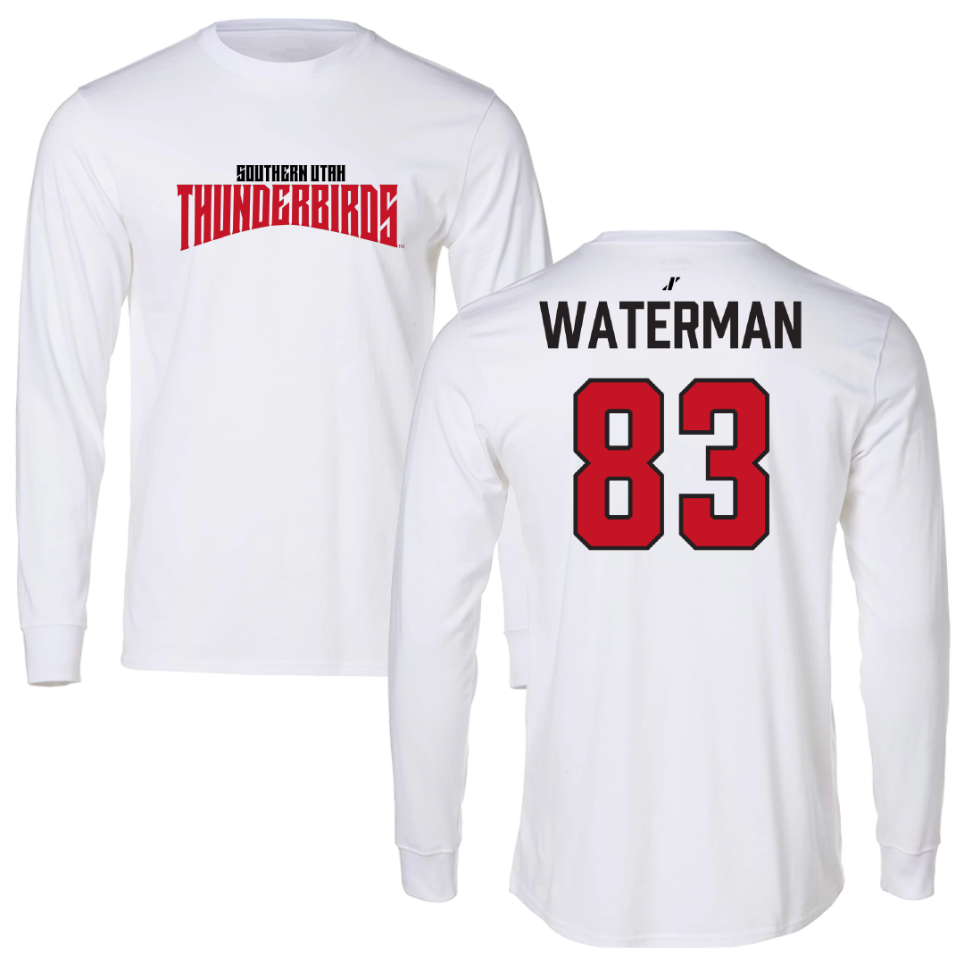 Southern Utah University Football White Classic Performance Long Sleeve - #83 Bryson Waterman