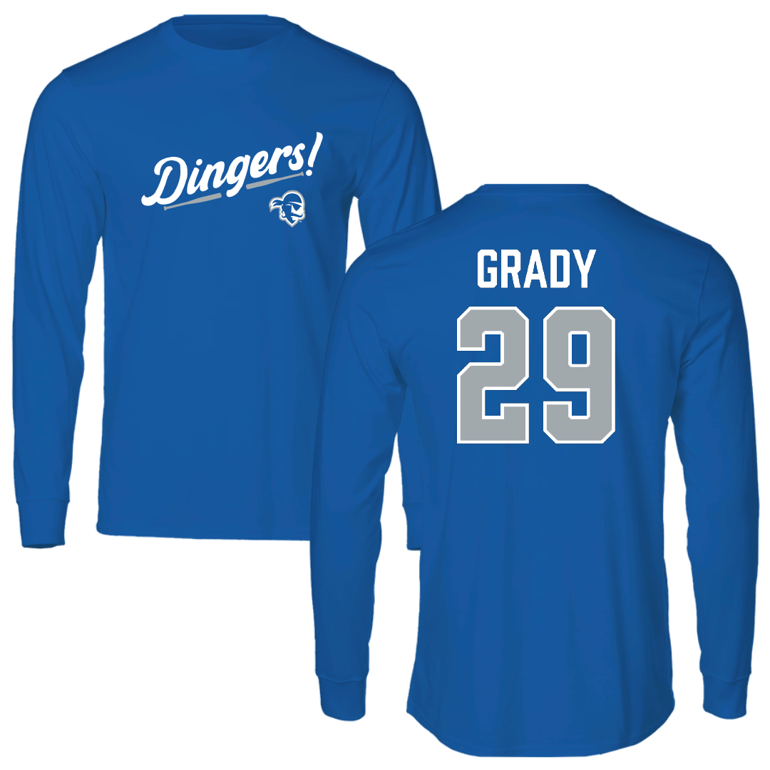 Seton Hall University Baseball Blue Dingers Long Sleeve - #29 Shea Grady