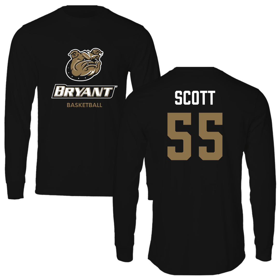 Bryant University Basketball (W) Black Performance Long Sleeve - #55 Nia Scott