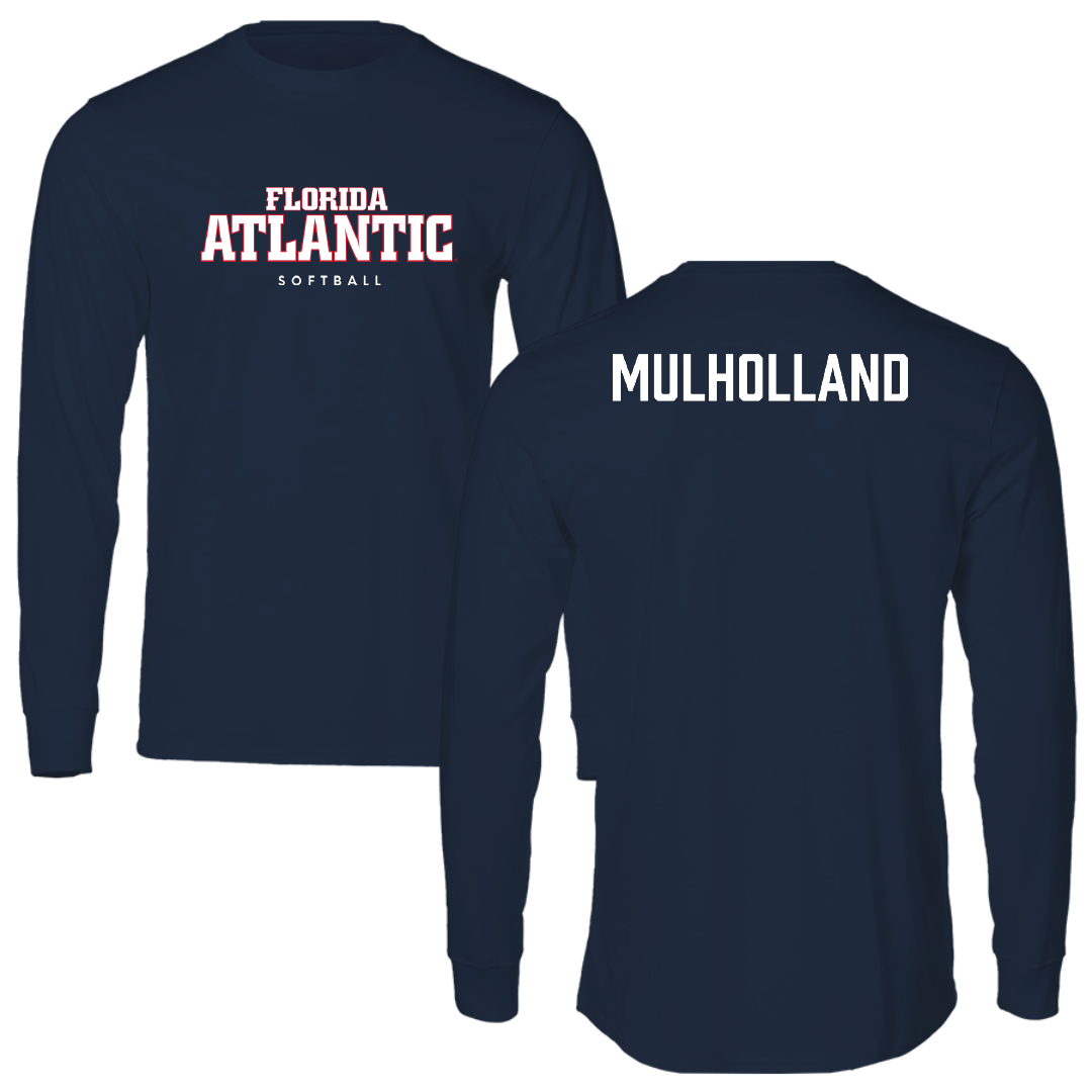 Florida Atlantic University Softball Navy Block Long Sleeve - McKenna Mulholland