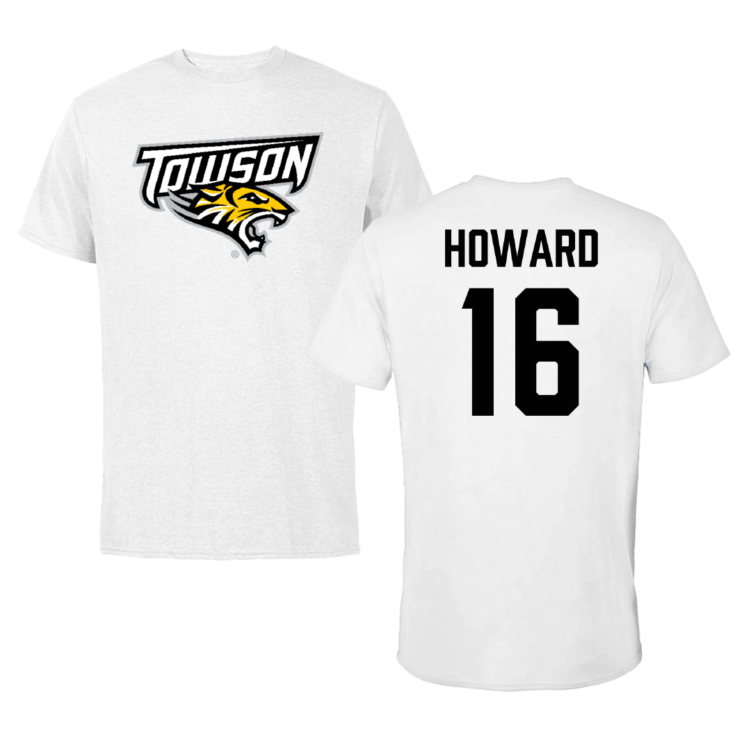 Towson University Field Hockey (W) White Performance Tee - #16 Madisyn Howard