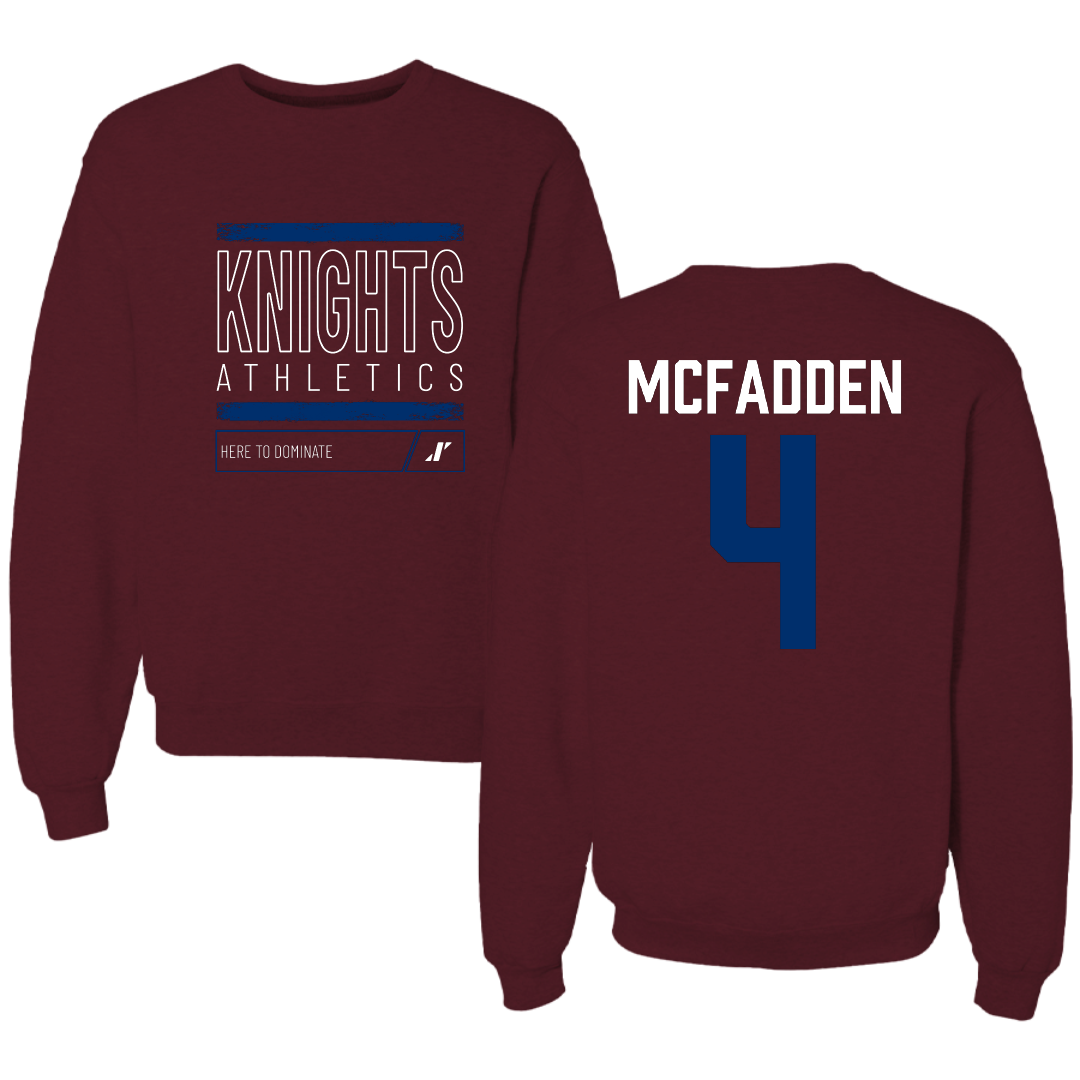 Fairleigh Dickinson University-Metropolitan Campus Volleyball Maroon Dominate Crewneck - #4 Dylan McFadden