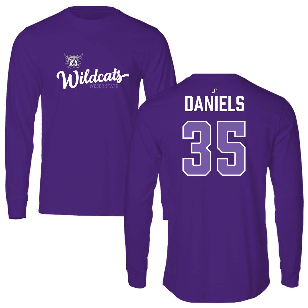 Weber State University Football Purple General Long Sleeve - #35 Rishi Daniels