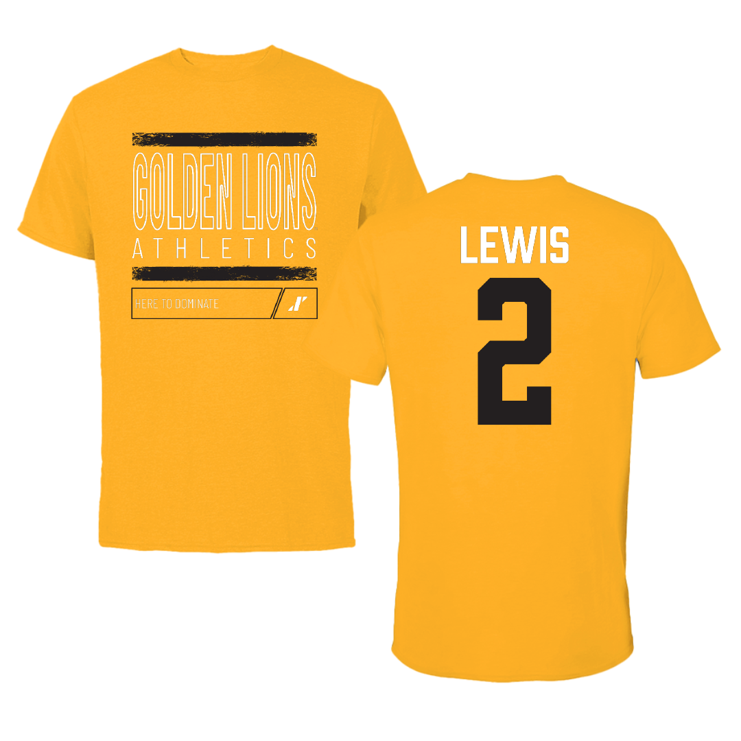 University of Arkansas-Pine Bluff Football Gold Dominate Tee - #2 Kenji Lewis