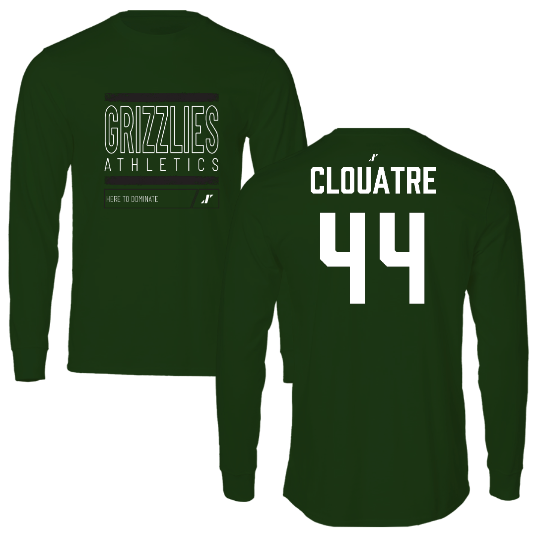 Adams State University Football Forest Green Dominate Performance Long Sleeve - #44 Anthony Clouatre