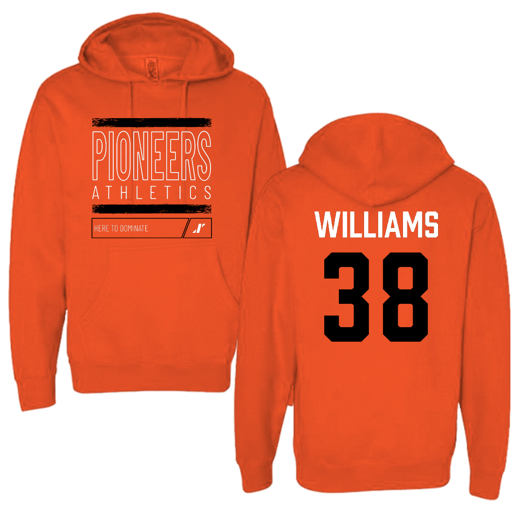 Tusculum University Football Orange Dominate Hoodie - #38 Jeremiah Williams
