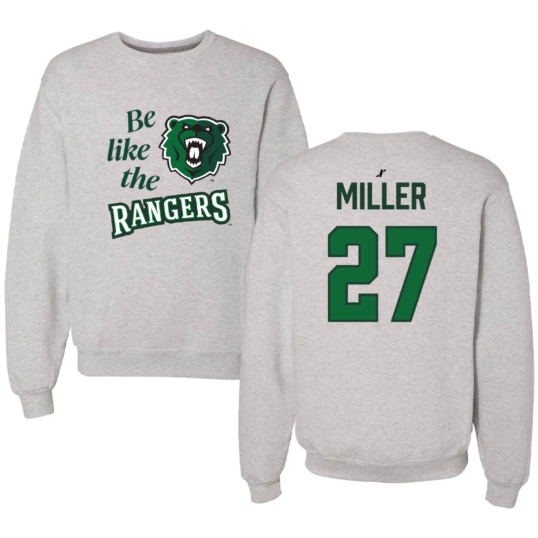 University of Wisconsin-Parkside Baseball Light Gray Be Like Us Crewneck - #27 Brennen Miller