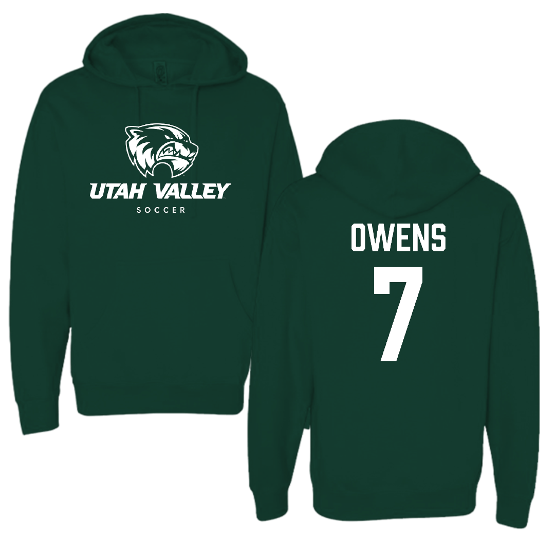 Utah Valley University Soccer Forest Green Hoodie - #7 Mia Owens