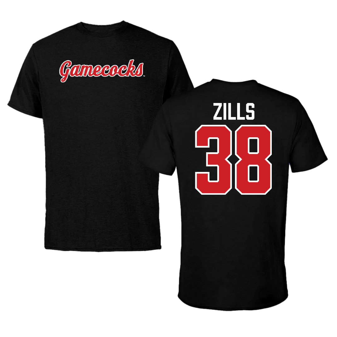 Jacksonville State University Football Black Tee - #38 Nate Zills