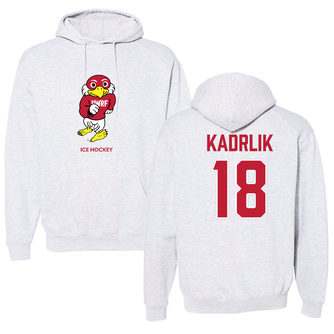 University of Wisconsin-River Falls Ice Hockey (W) Light Gray Hoodie - #18 Makenna Kadrlik