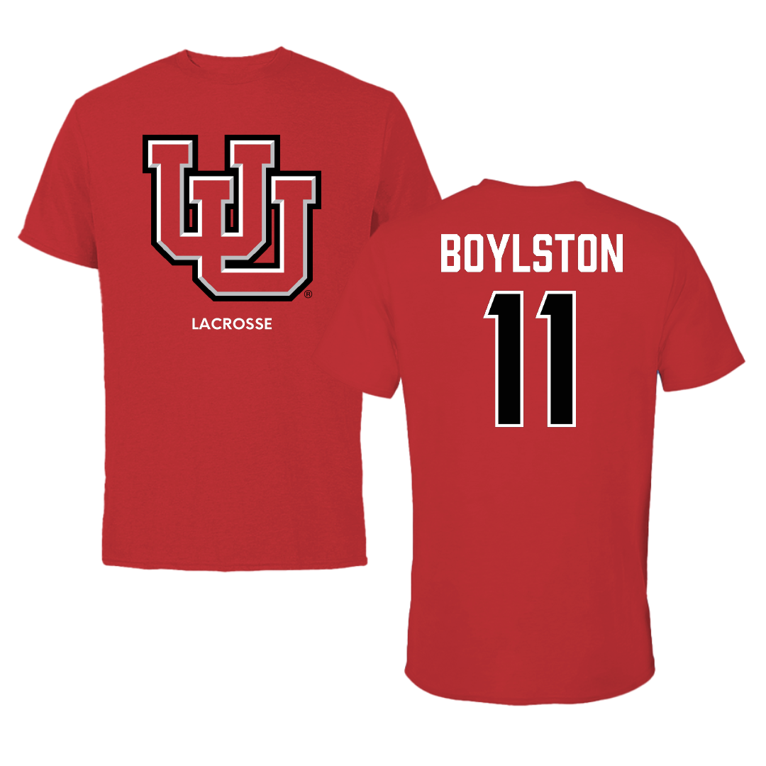 University of Utah Lacrosse (M) Red Tee - #11 Joey Boylston