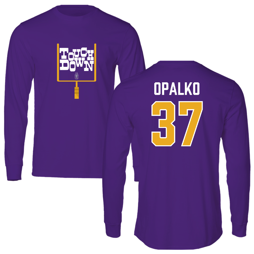 University at Albany Football Purple Touchdown Long Sleeve - #37 John Opalko