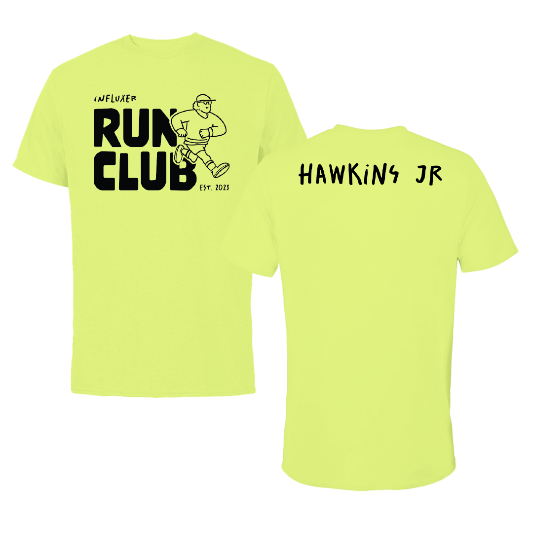 Mississippi State University TF and XC Safety Yellow Influxer Run Club Performance Tee - Sherman Hawkins Jr