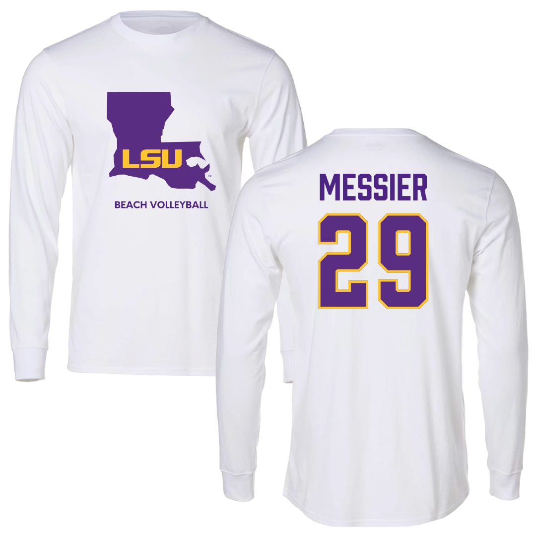 Louisiana State University Beach Volleyball White Long Sleeve - #29 Amaya Messier