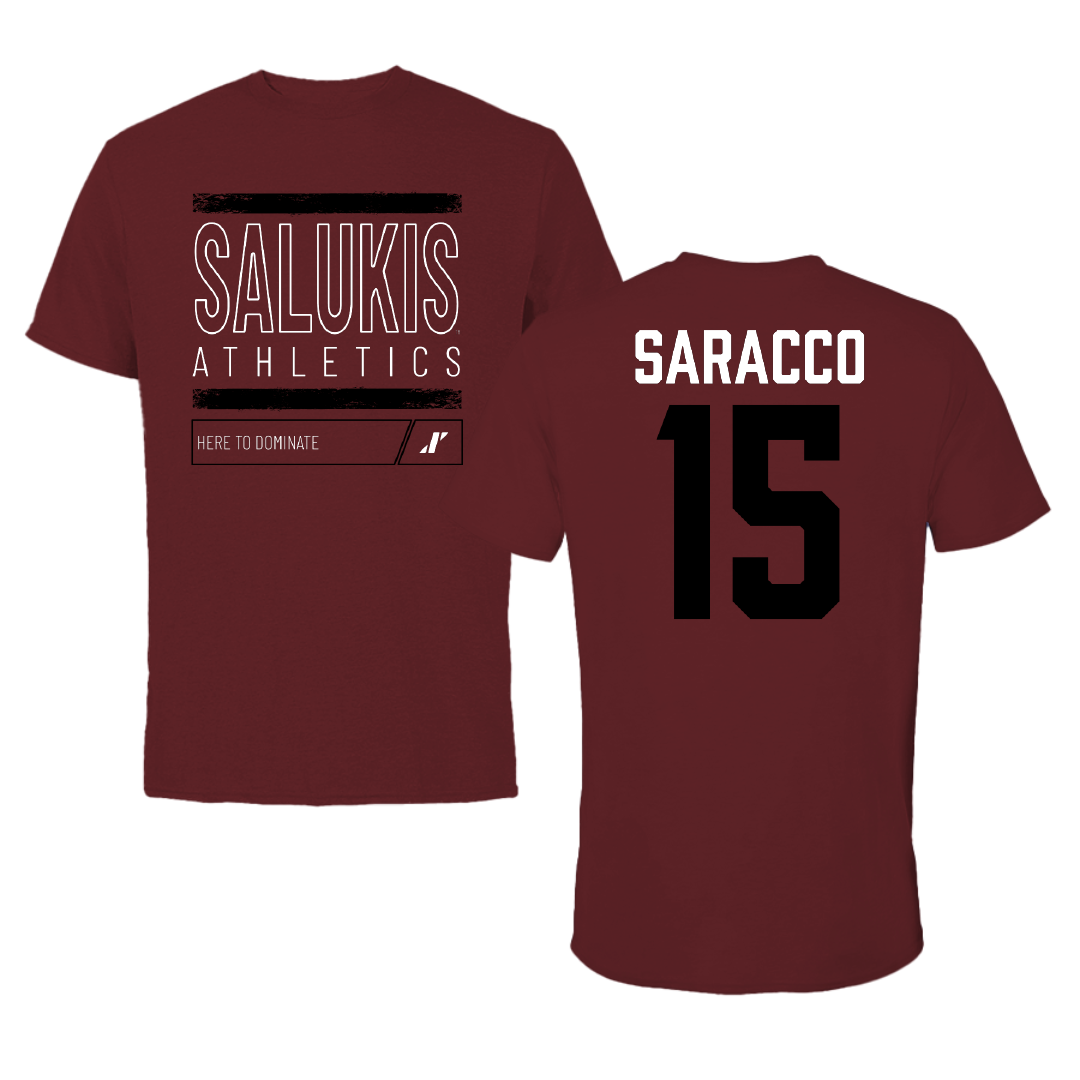 Southern Illinois University at Carbondale Basketball Maroon Dominate Tee - #15 Madisyn Saracco