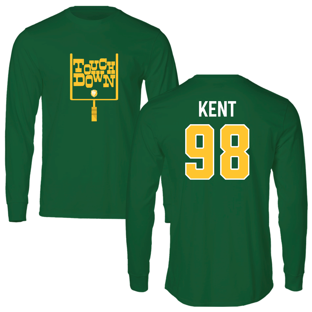 Southeastern Louisiana University Football Green Touchdown Long Sleeve - #98 Austin Kent