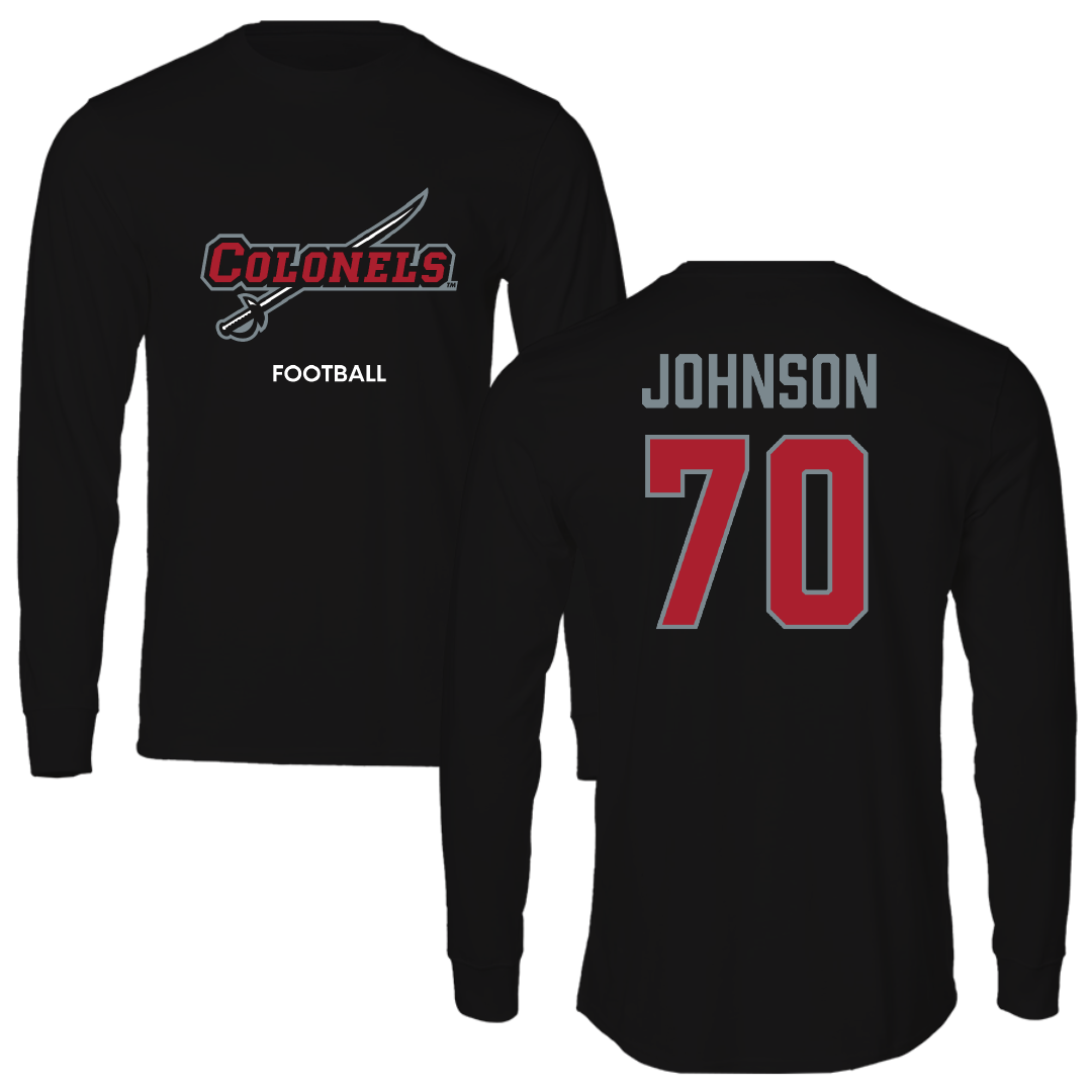 Nicholls State University Football Black Colonels Performance Long Sleeve - #70 Jacob Johnson