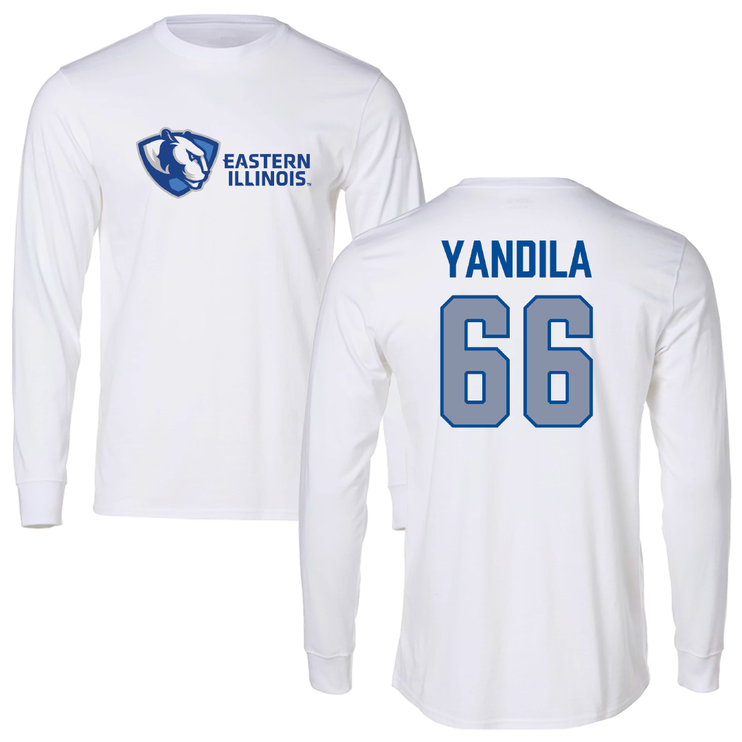 Eastern Illinois University Football White Long Sleeve - #66 Jordan Yandila