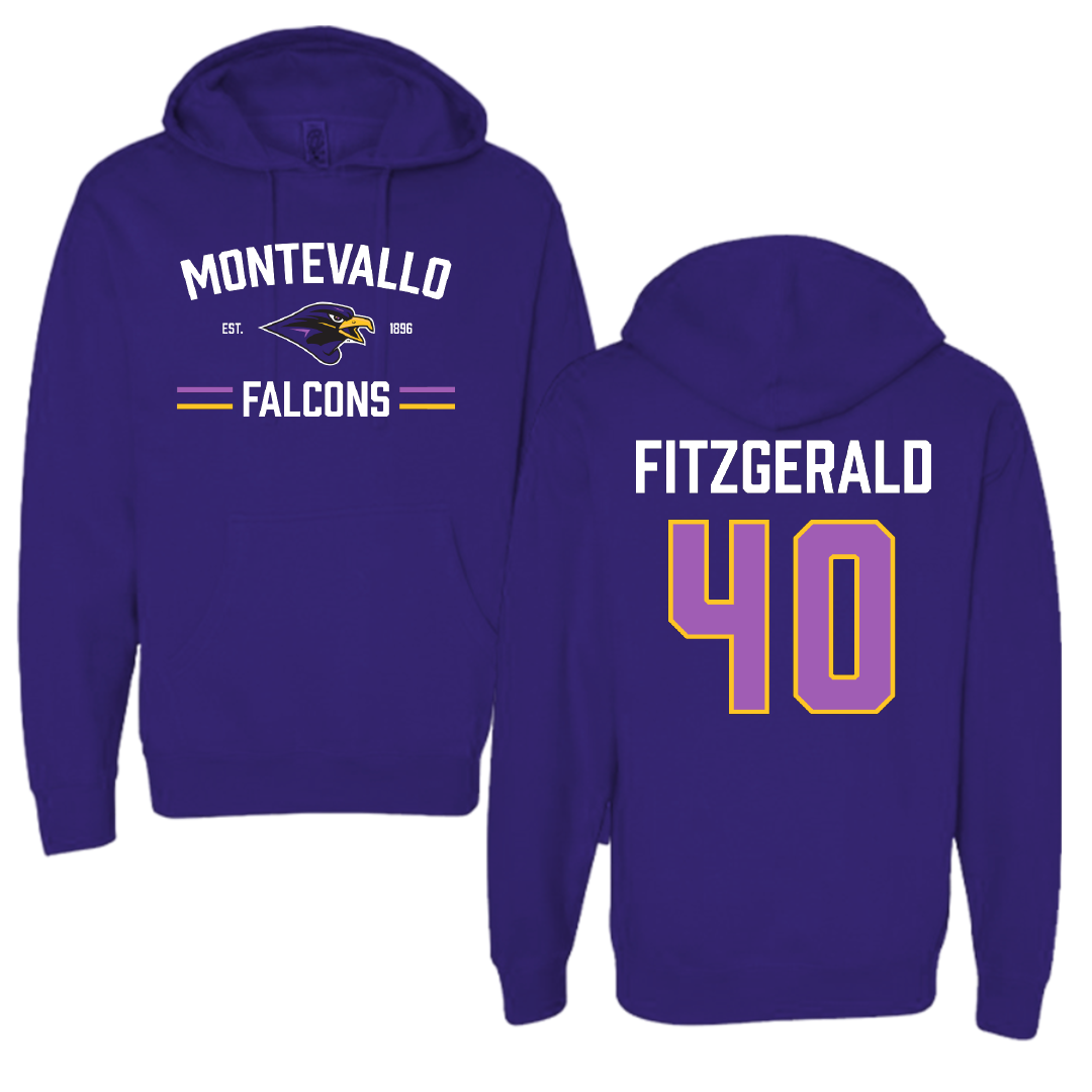 University of Montevallo Baseball Purple General Hoodie - #40 Jack Fitzgerald