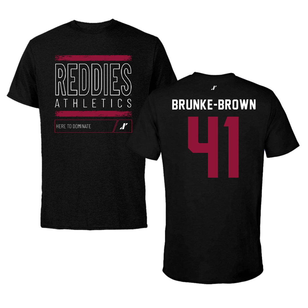 Henderson State University Football Black Dominate Performance Tee - #41 Colton Brunke-Brown