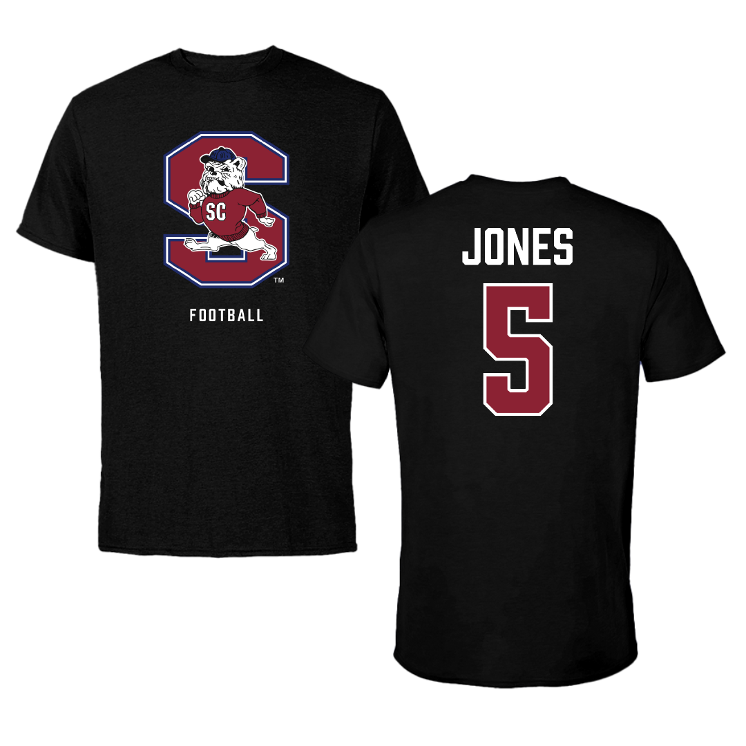 South Carolina State University Football Black Tee - #5 Tyler Jones