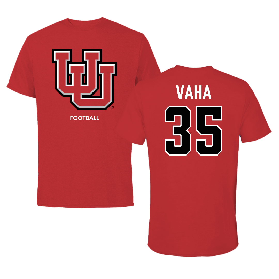 University of Utah Football Red Tee - #35 Isaac Vaha