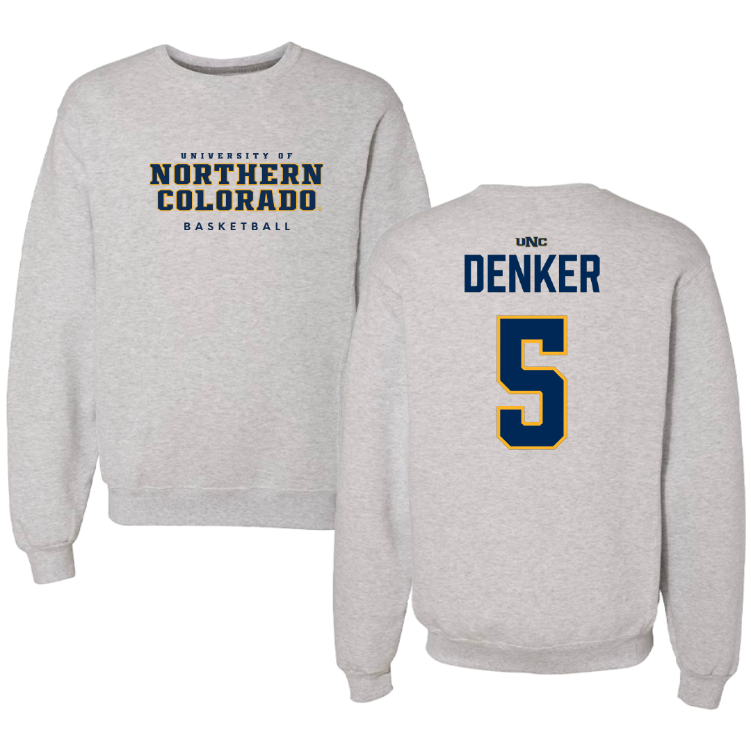 University of Northern Colorado Basketball Gray Crewneck - #5 Quinn Denker