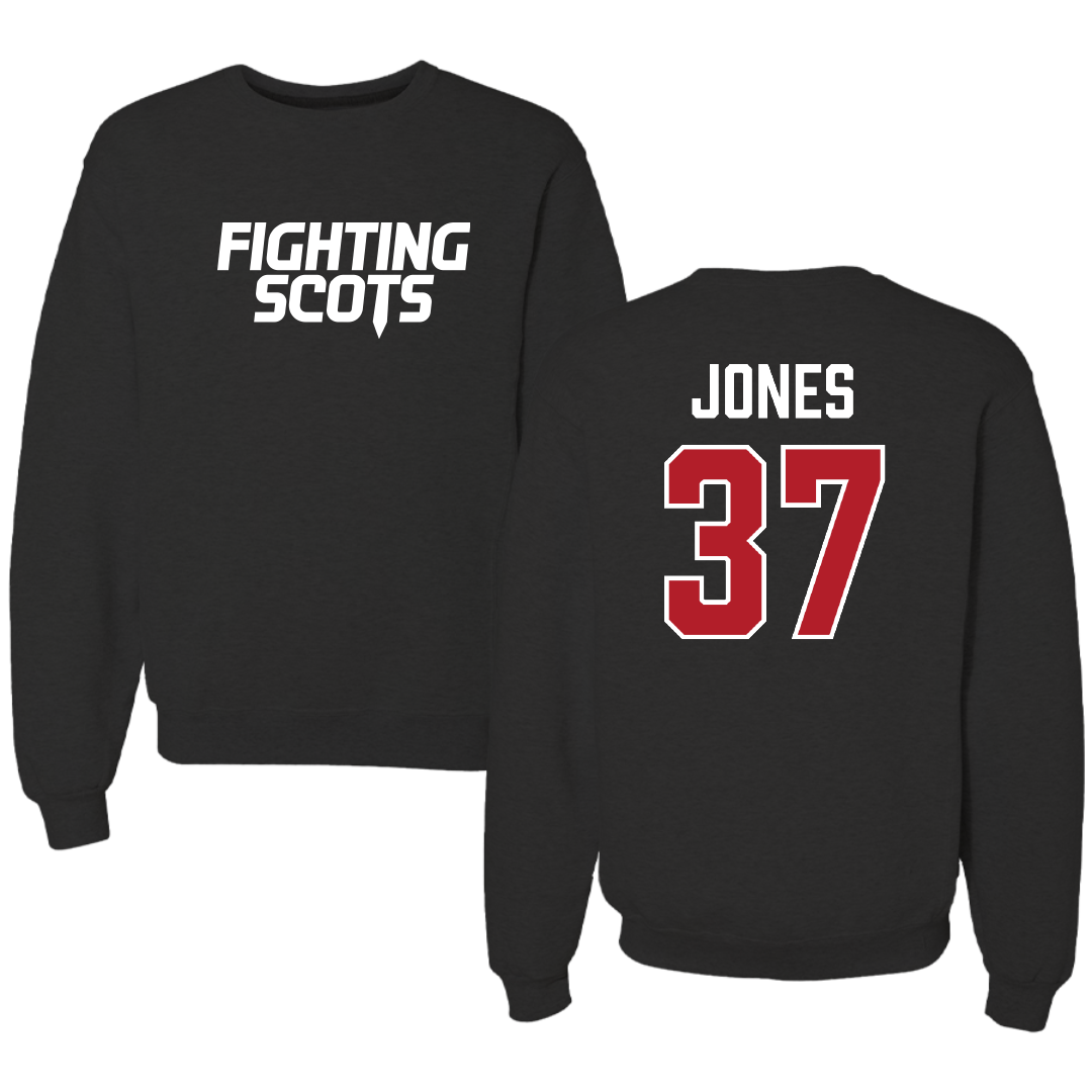 PennWest Edinboro Football Black Crewneck - #37 Amari Jones
