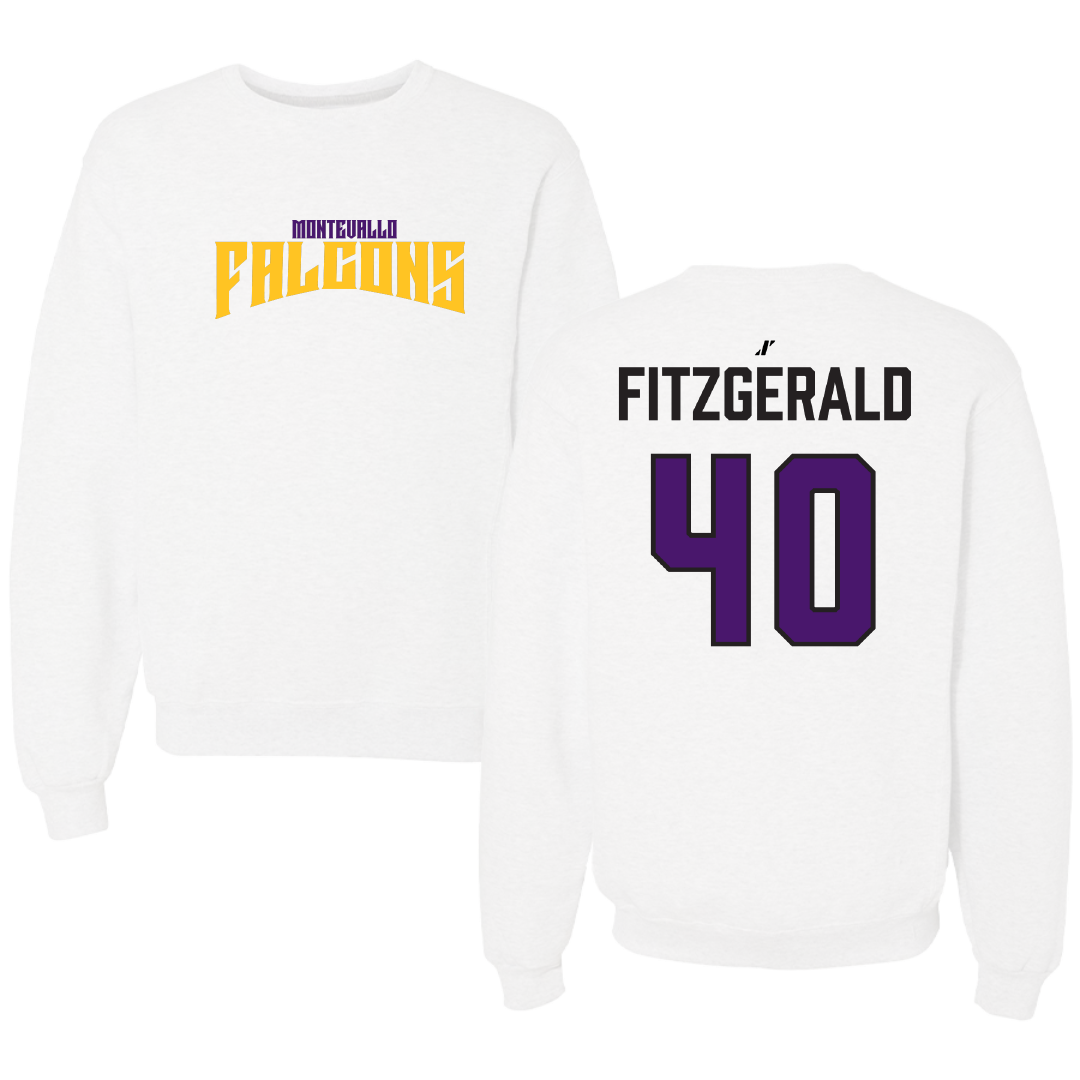 University of Montevallo Baseball White Classic Crewneck - #40 Jack Fitzgerald
