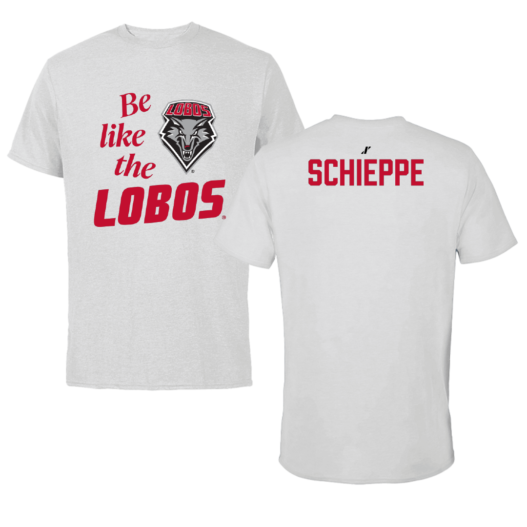 University of New Mexico TF and XC Light Gray Be Like Us Performance Tee - Peyton Schieppe