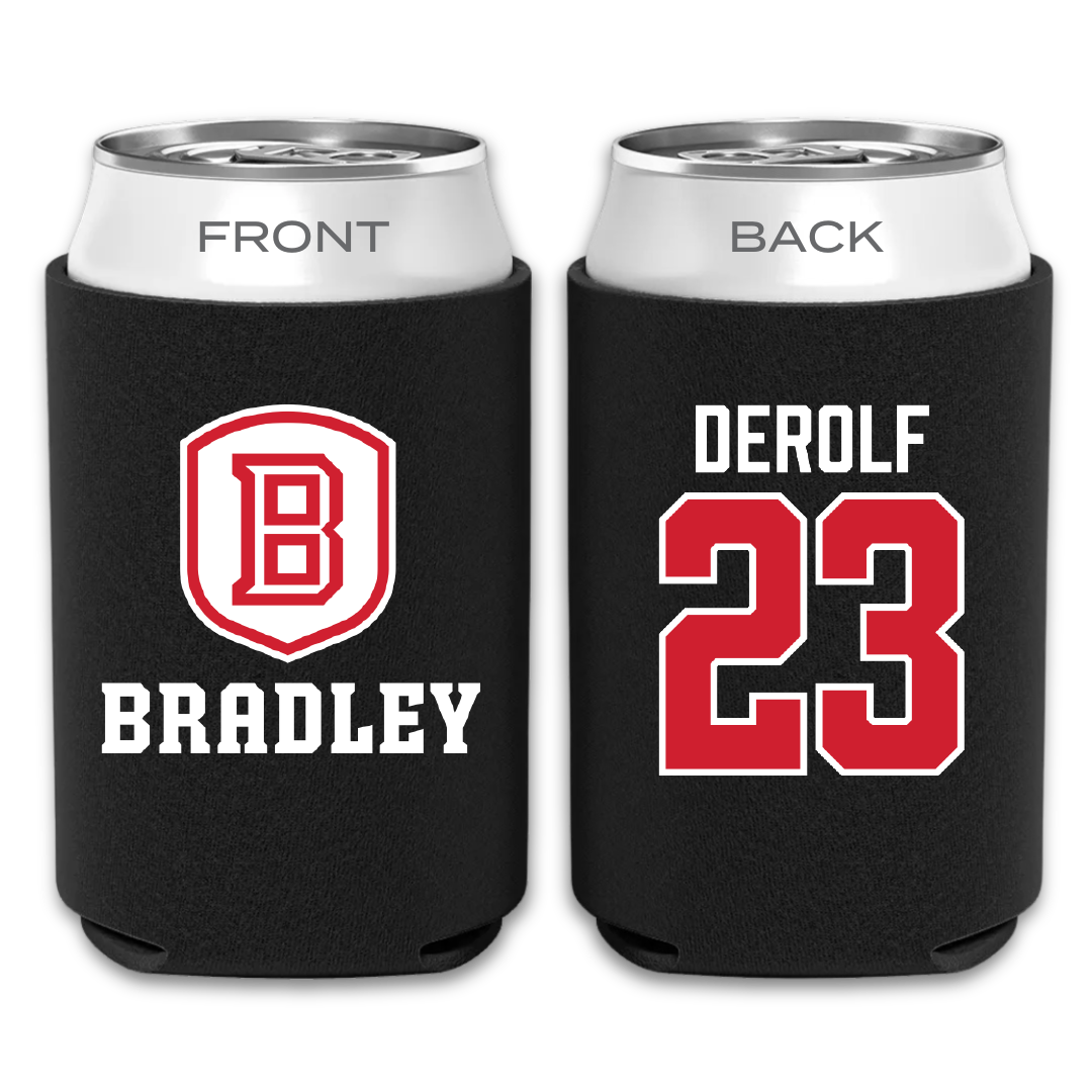 Bradley University Softball Black Can Cooler - #23 Lauren DeRolf