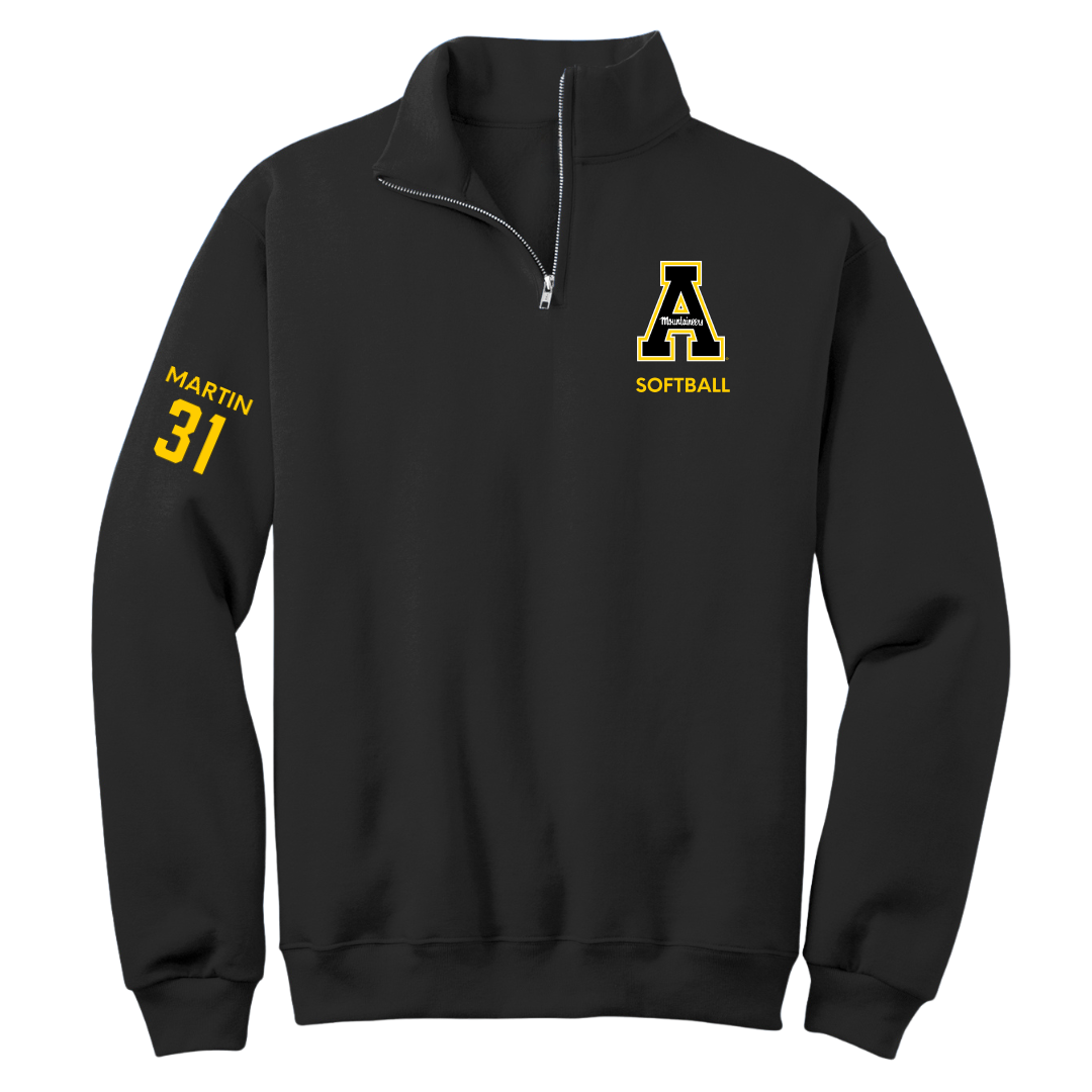 Appalachian State University Softball Black Quarter-Zip - #31 Sidney Martin