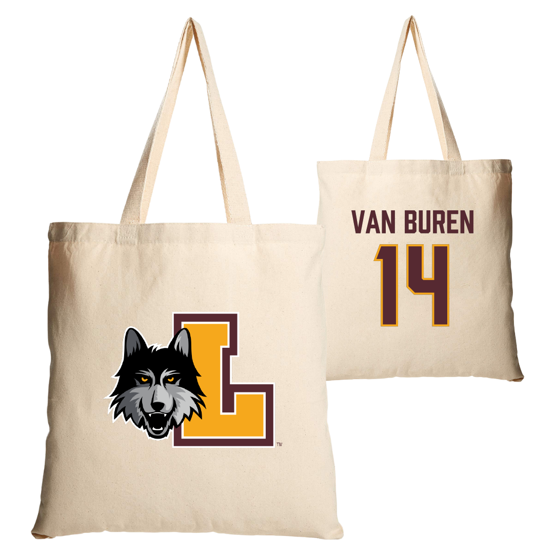 Loyola University-Chicago Volleyball Tan Canvas Tote Bag - #14 Parker Van Buren