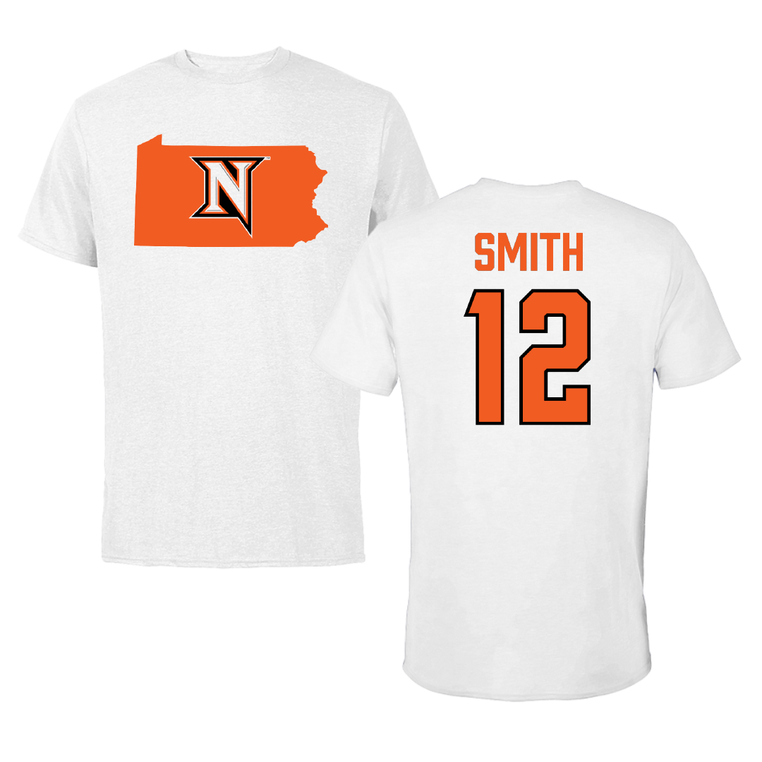 Northampton Community College Volleyball (M) White State Tee - #12 Luke Smith