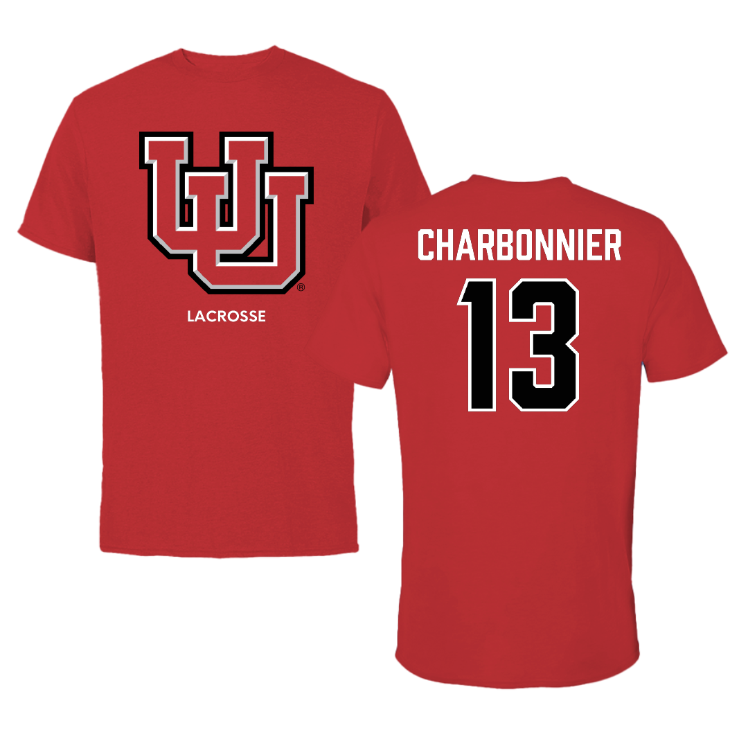 University of Utah Lacrosse (M) Red Performance Tee - #13 Luc Charbonnier